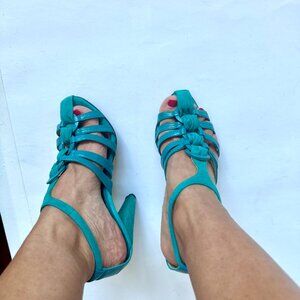 REISS Turquoise Heel Sandals